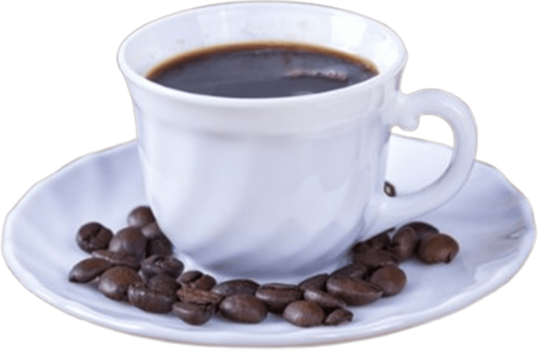 Here's an alt tag for the image: `White cup of coffee and beans`